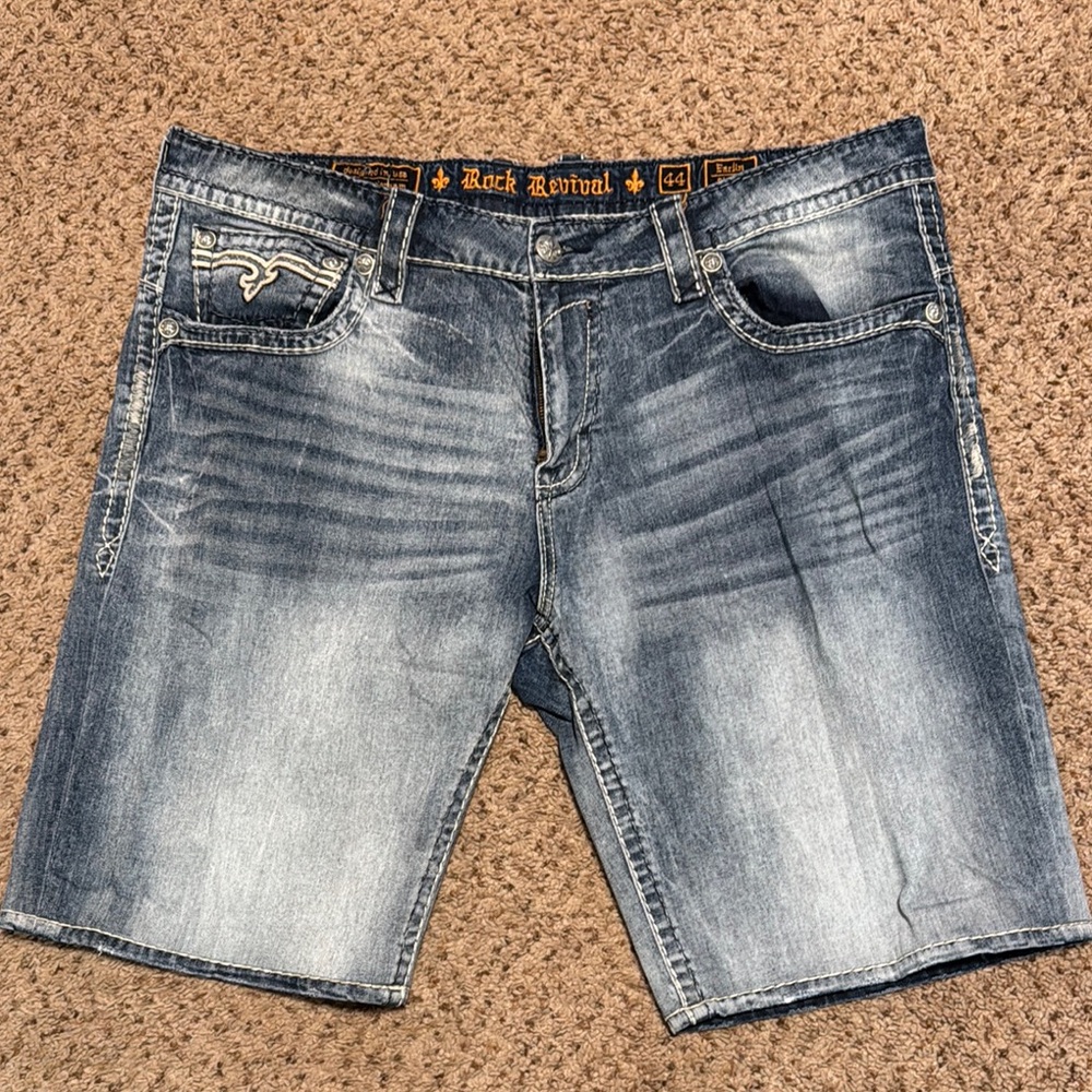 Rock Revival Blue Denim Men's Shorts